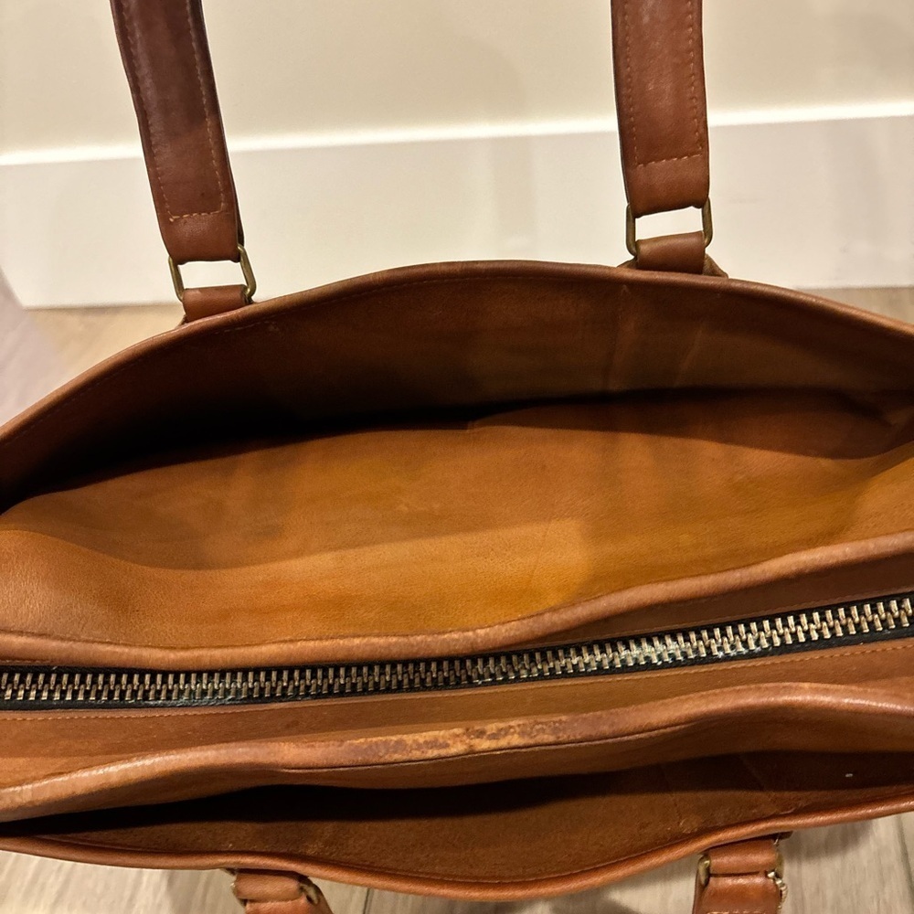 Vtg Coach Leather Embassy Briefcase Purse Handbag British Tan Brown Made in USA - Picture 11 of 12